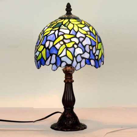 8 Inch Retro Wisteria Stained Glass Table Lamp