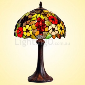 12 Inch Rural Grape Stained Glass Table Lamp