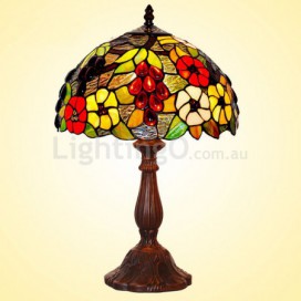 12 Inch Rural Grape Stained Glass Table Lamp