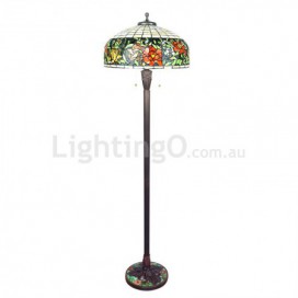 20 Inch Rose Stained Glass Floor Lamp