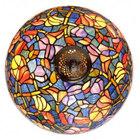 16 Inch Rustic Stained Glass Pendant Light