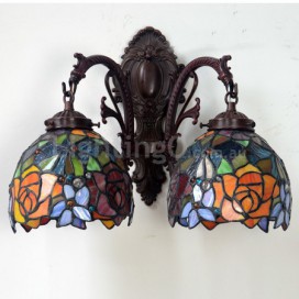 Rose Red Stained Glass Wall light