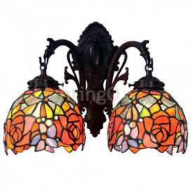 Rose Red Stained Glass Wall light