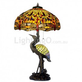 20 Inch Dragonfly Stained Glass Table Lamp