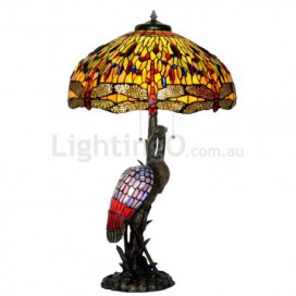 20 Inch Dragonfly Stained Glass Table Lamp