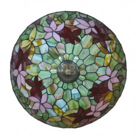 16 Inch Rustic Rural Stained Glass Pendant Light