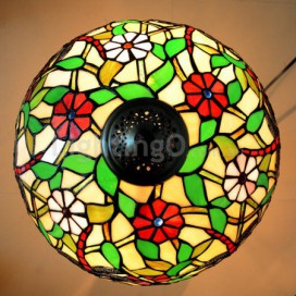 16 Inch Rustic Dragonfly Stained Glass Pendant Light