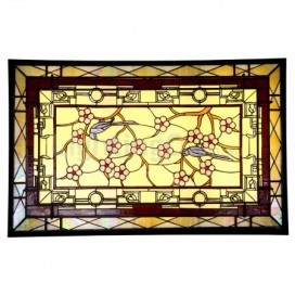 46 Inch Retro Stained Glass Flush Mount