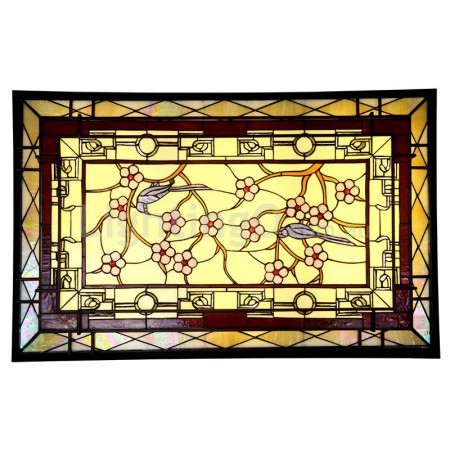 46 Inch Retro Stained Glass Flush Mount