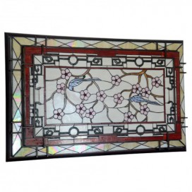 46 Inch Retro Stained Glass Flush Mount