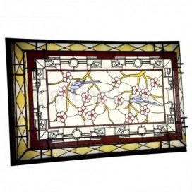 46 Inch Retro Stained Glass Flush Mount