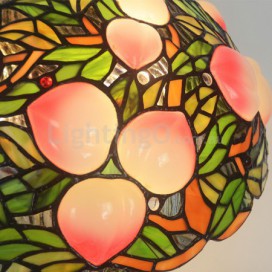 16 Inch Retro Peach Stained Glass Table Lamp