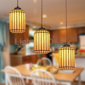 3 Light Stained Glass Pendant Light