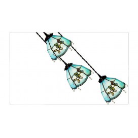 3 Light Mediterranean Style Stained Glass Pendant Light