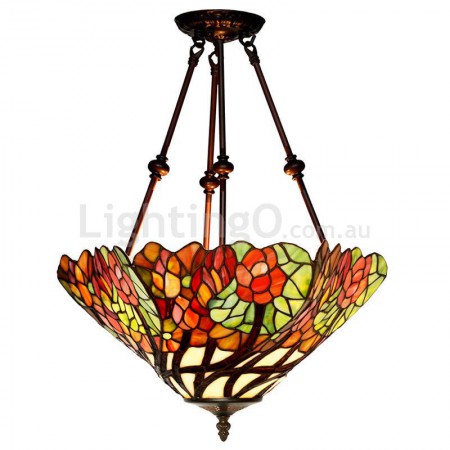 16 Inch Rural Stained Glass Pendant Light