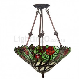 16 Inch Rural Stained Glass Pendant Light