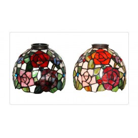 3 Light Rose Stained Glass Pendant Light