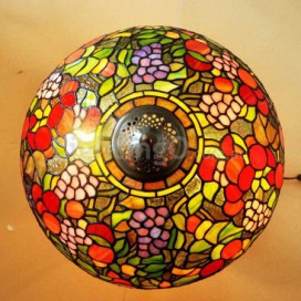 16 Inch Rustic Retro Stained Glass Table Lamp