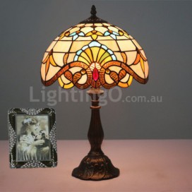 12 Inch European Stained Glass Baroque Style Table Lamp