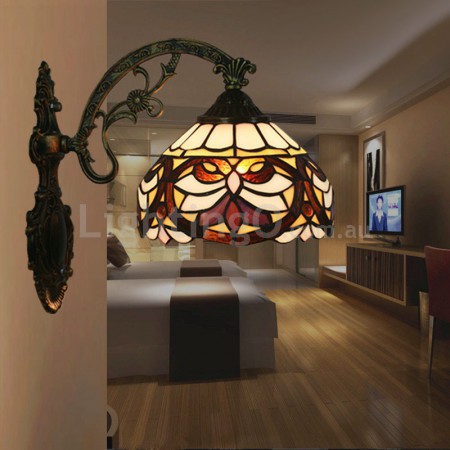 8 Inch European Stained Glass Baroque Style Wall Light