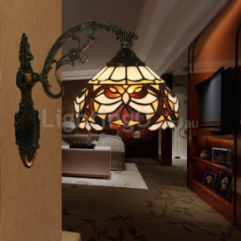 8 Inch European Stained Glass Baroque Style Wall Light