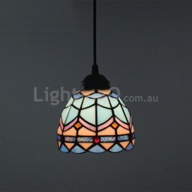 12 Inch Mediterranean Stained Glass Mediterranean Style Pendant Light