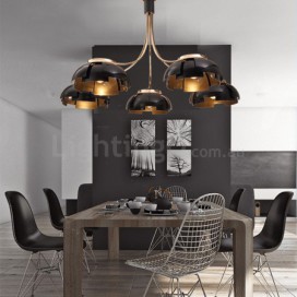 5 Light Modern / Contemporary Steel Chandelier with Acrylic Shade