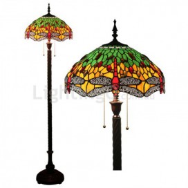 16 Inch European Retro Stained Glass Floor Lamp