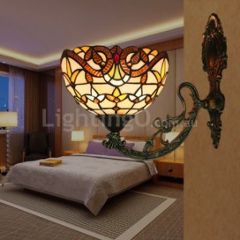 8 Inch European Stained Glass Baroque Style Wall Light