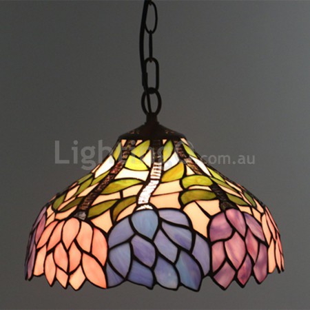 8 Inch European Stained Glass Pendant Light