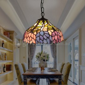 8 Inch European Stained Glass Pendant Light