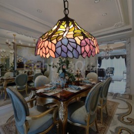 8 Inch European Stained Glass Pendant Light