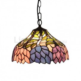 8 Inch European Stained Glass Pendant Light