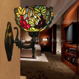 8 Inch European Stained Glass Grape Style Wall Light