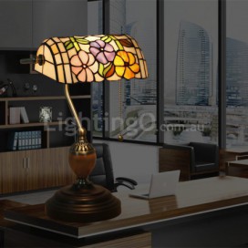 European Stained Glass Table Lamp