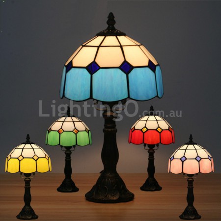 8 Inch Mediterranean Stained Glass Table Lamp