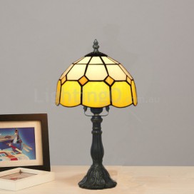 8 Inch Mediterranean Stained Glass Table Lamp