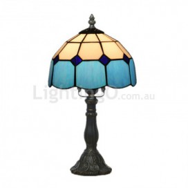 8 Inch Mediterranean Stained Glass Table Lamp