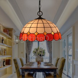 16 Inch American Simple Stained Glass Pendant Light