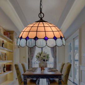 16 Inch American Simple Stained Glass Pendant Light