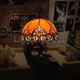 12 Inch European Stained Glass Pendant Light