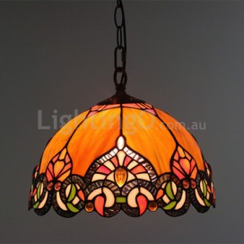 12 Inch European Stained Glass Pendant Light